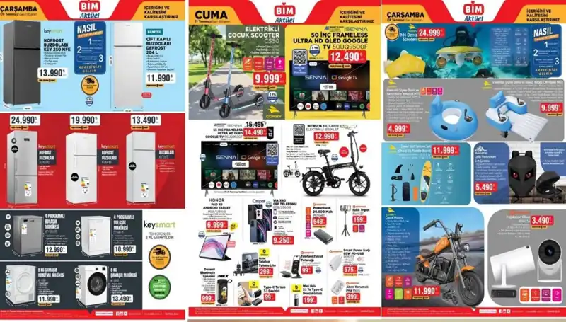 BİM 8-11 Temmuz Aktüel Kataloğu ile Elektonik ve Beyaz Eşya Fırsatları!